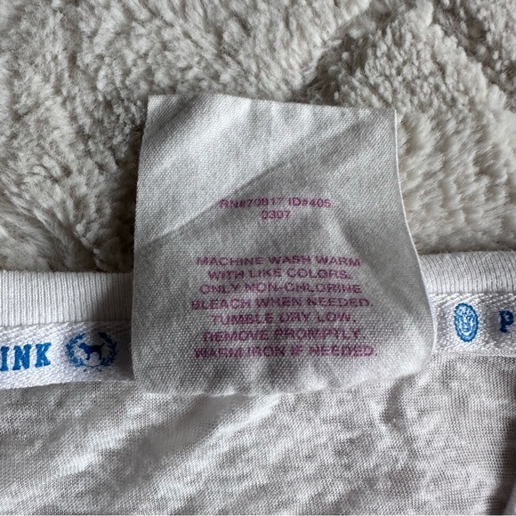 Victoria's Secret PINK | White & Blue Sheer "Rebels" Vintage Jersey | Size Small - Picture 8 of 10